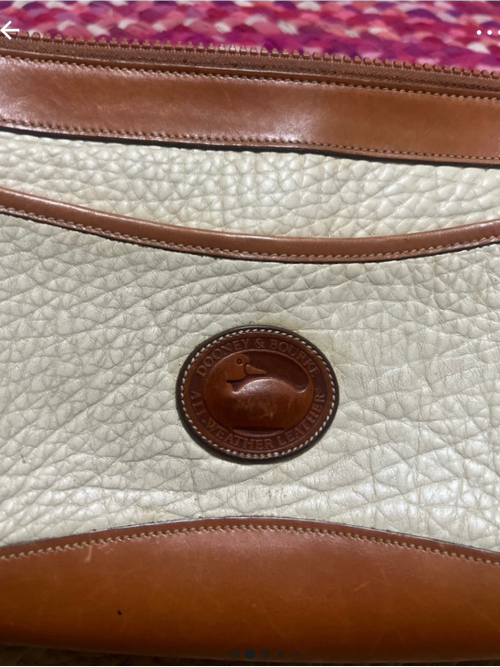 Vintage Dooney & Bourke Tan and Cream Leather Clutch - Picture 2 of 11